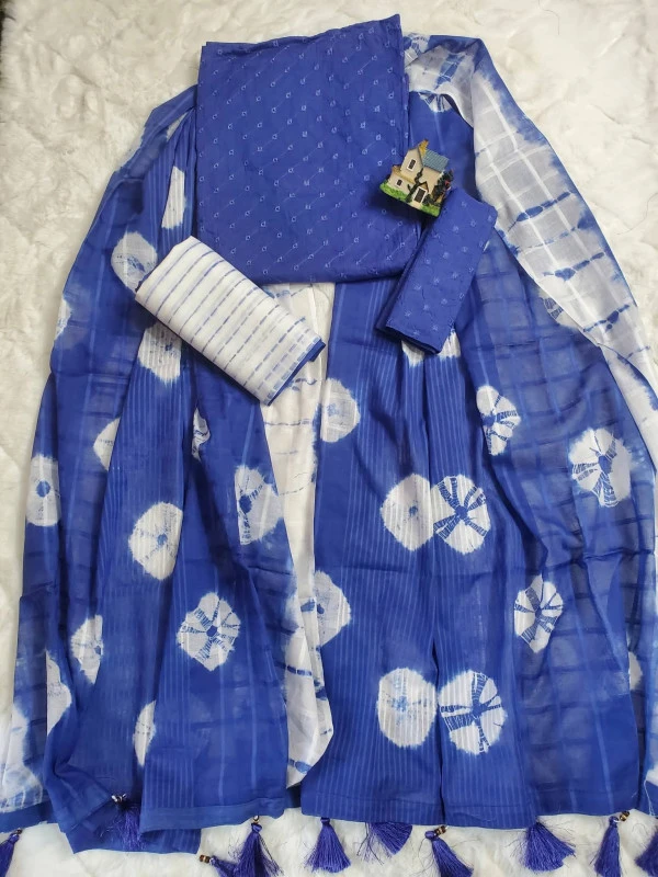 Premium Chickenkari Batik Unstitched 3-Piece Dress with 5-Haat Namazi Dupatta